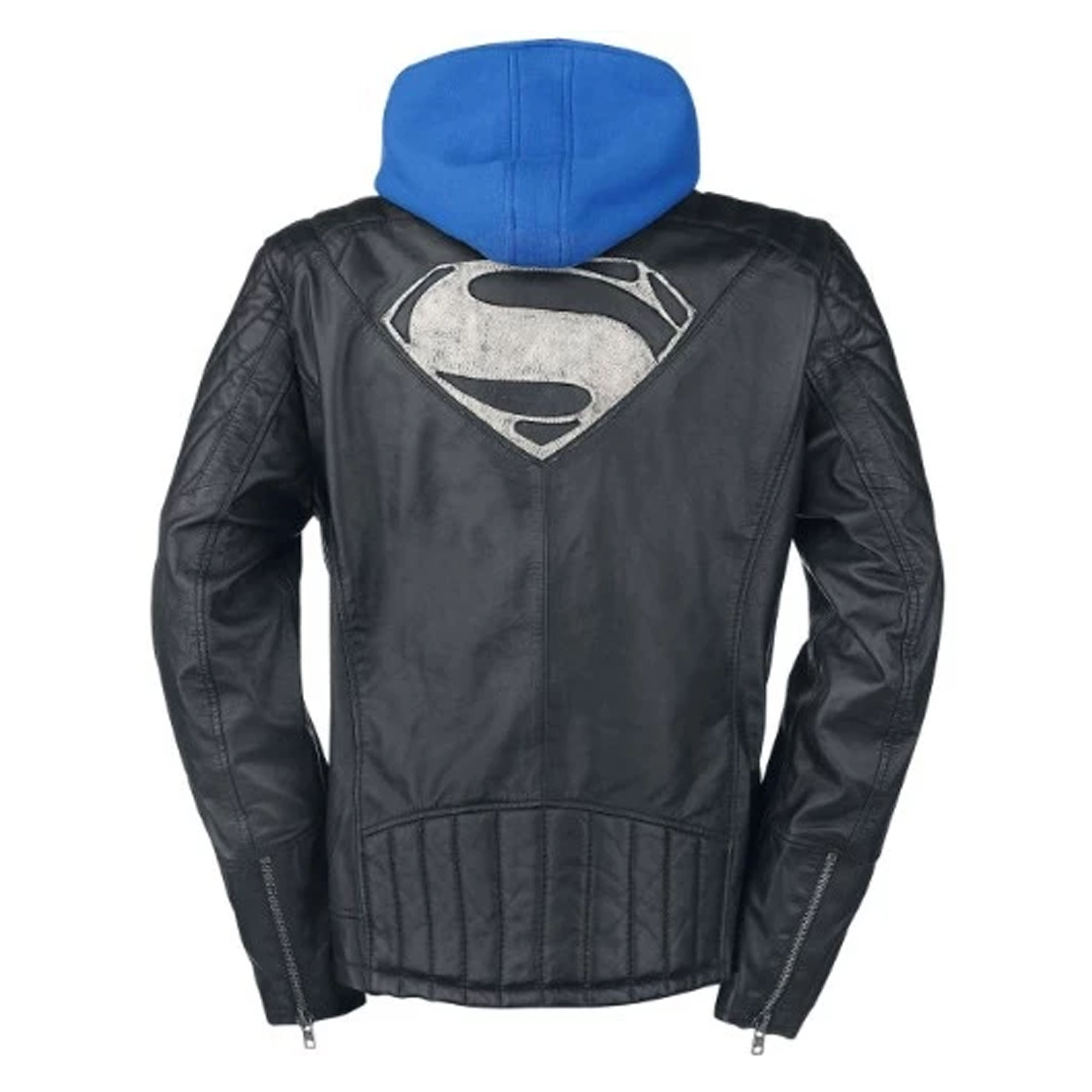 Superman Genuine Real Leather Jacket with Hoodie