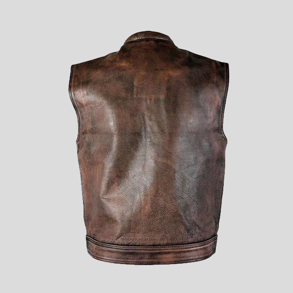 Brown Vintage Leather Vest Tapfer