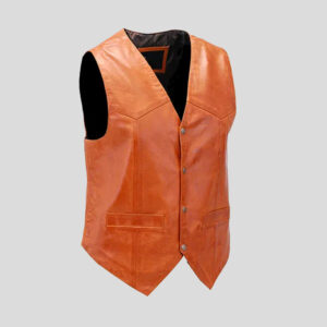 Classic looking vintage western style leather vest