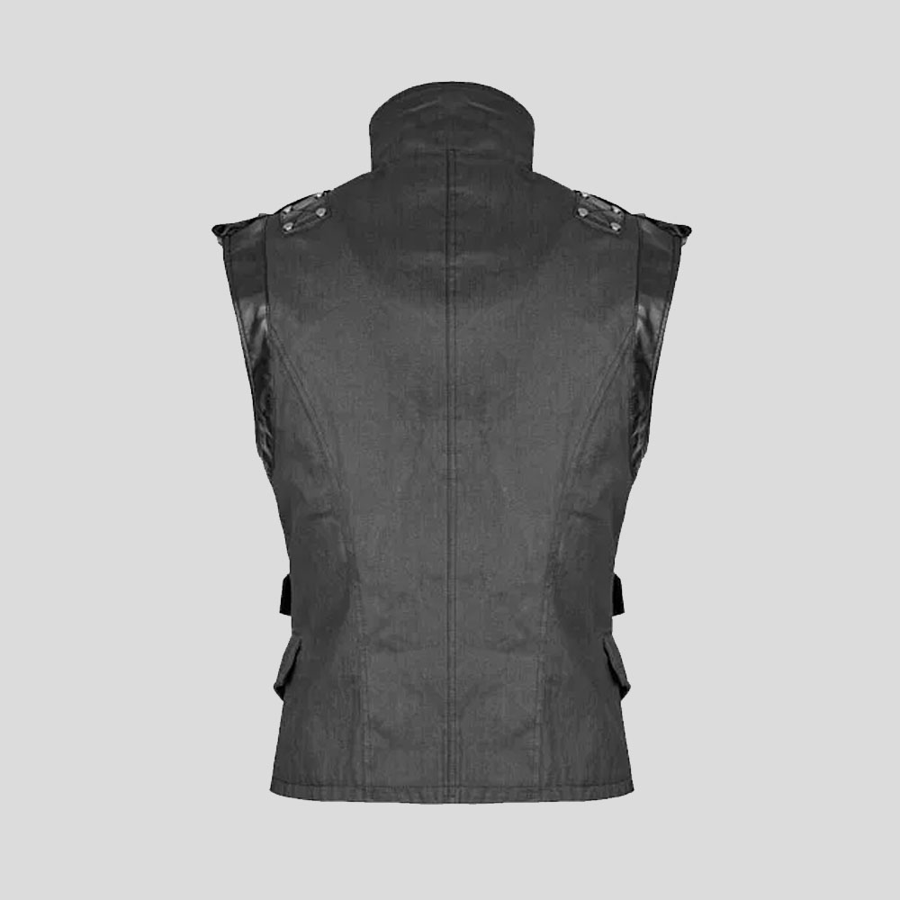 Men Diesel punk Military Waistcoat Vest Black – Tapfer