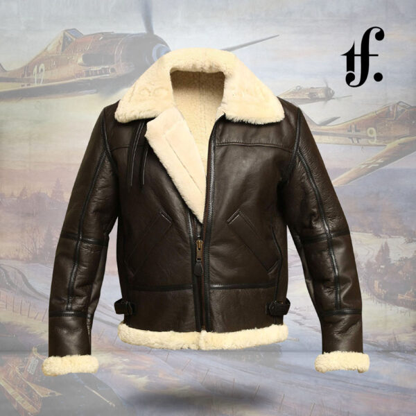 Mens B3 WWII Leather Bomber Pilot Jacket