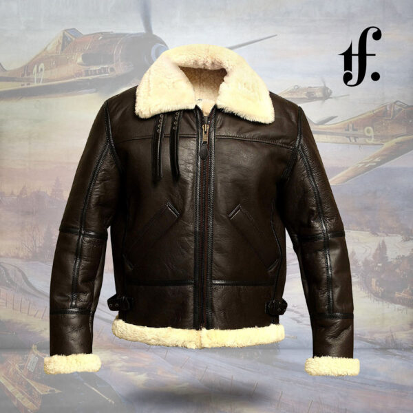 Mens B3 WWII Leather Bomber Pilot Jacket