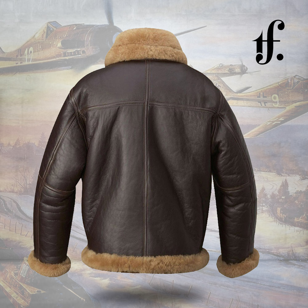 Men’s Shearling Real Leather Bomber Jacket2