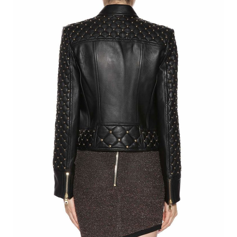 New-Women-Black-American-Sliver-leather-jackets (1)