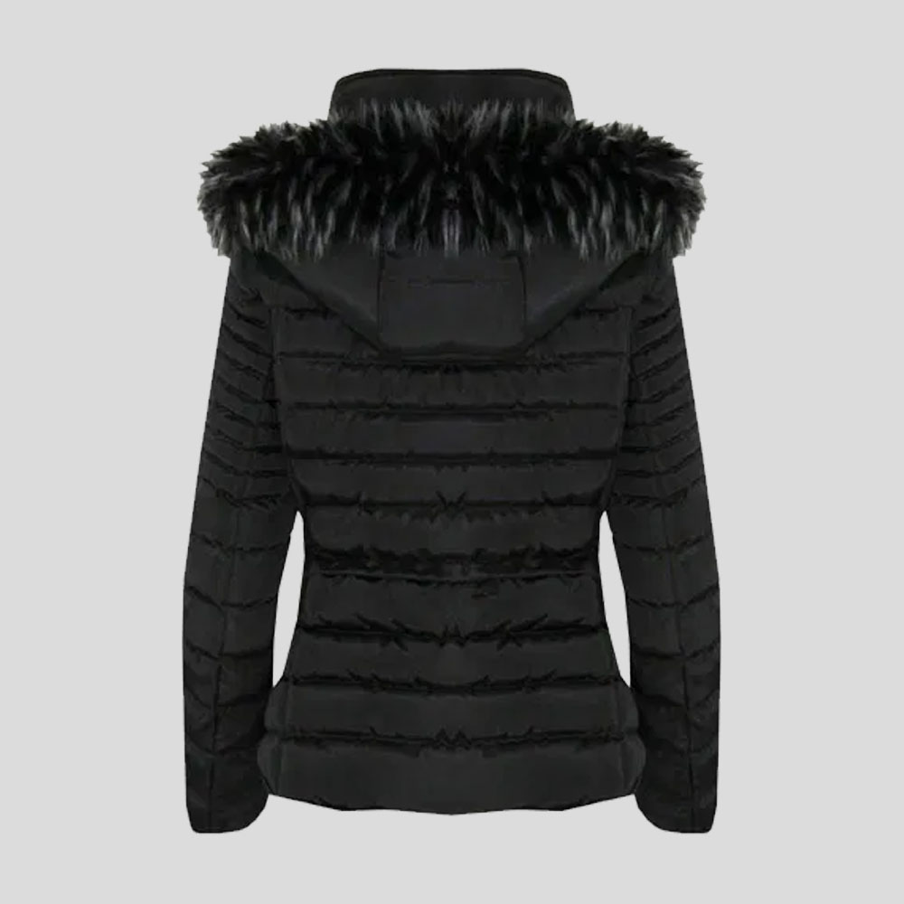New Womens Quilted Winter Coat Puffer Fashion Fur Hooded Jacket – Tapfer 2