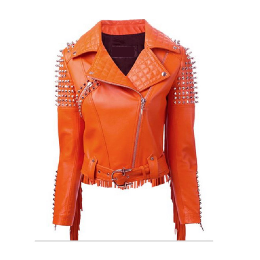 Real-Sliver-Ladies-Fashion-Studded-Leather-Jacket