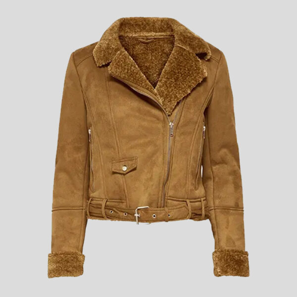 Shearling Biker Leather Fashion Jacket