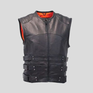 Triple Strap Motorcycle Vest with Armor and Gun Pocket