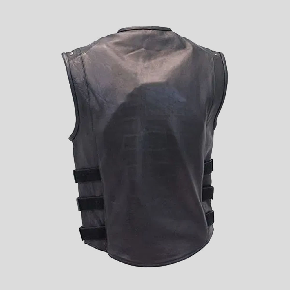 Triple Strap Motorcycle Vest with Armor and Gun Pockets