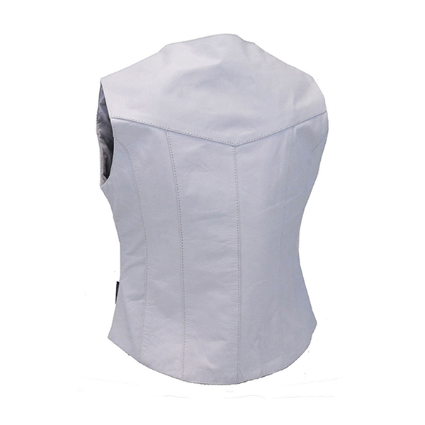 White Women Leather Vests