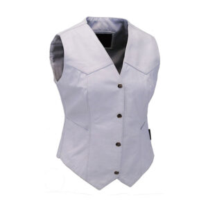 White Women Leather Vests