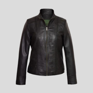 Women’s Black Leather Motorcycle Jacket