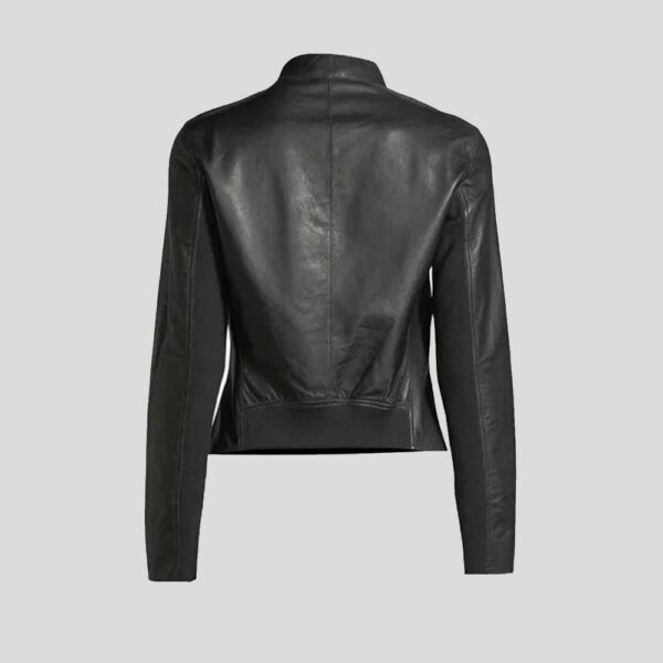 Zip-Front Lamb Leather Metallic Bomber Jackets